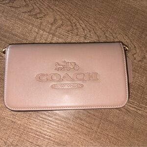 Coach Blush Embossed Leather Clutch